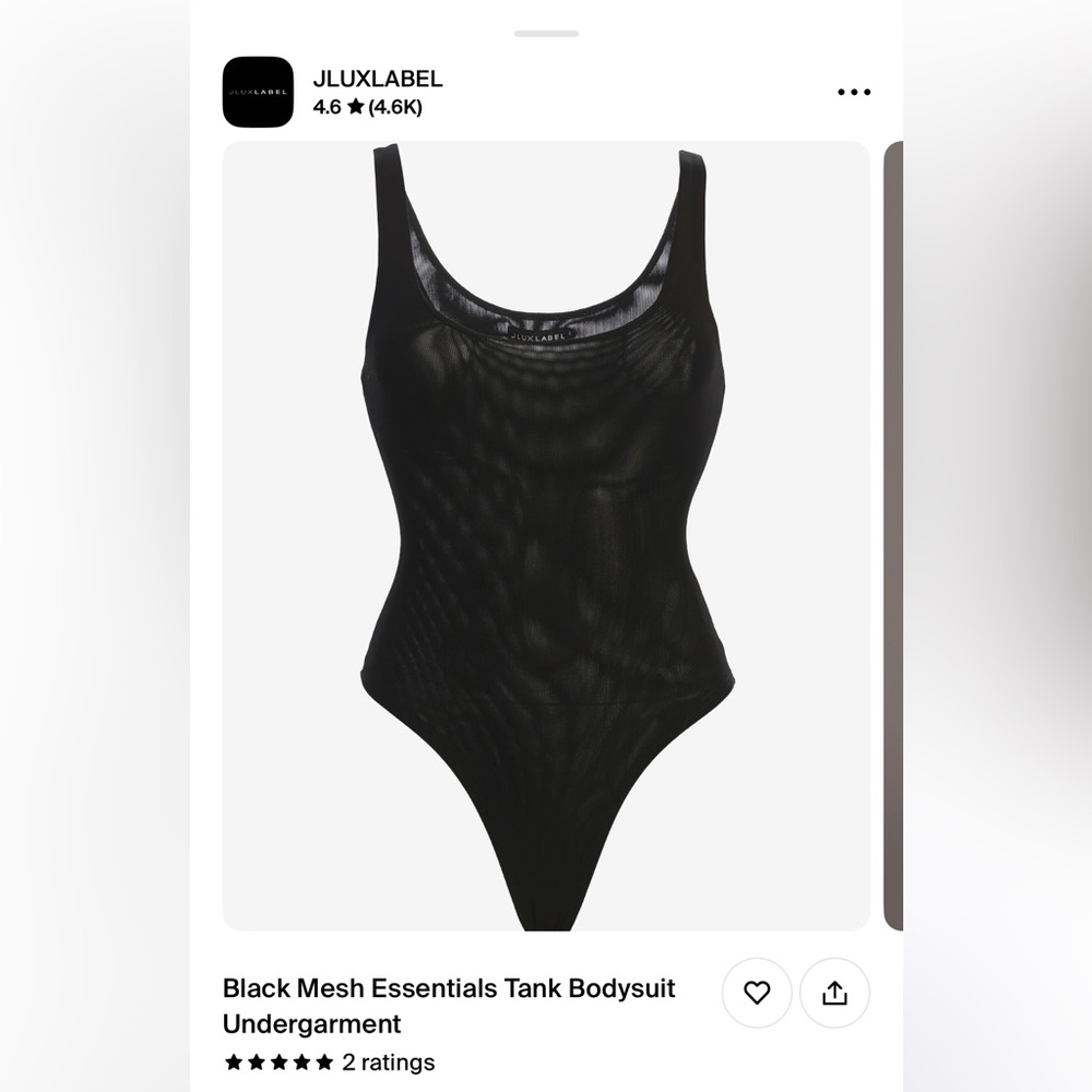 JLUXLABEL Black Mesh Bodysuit
